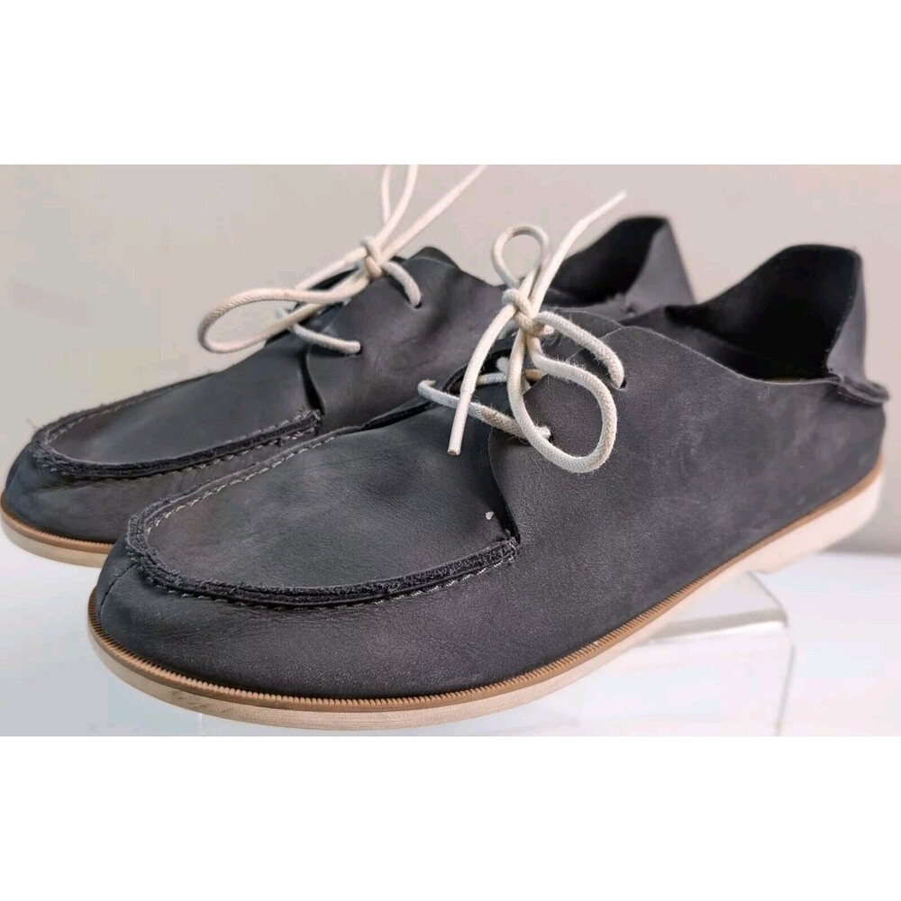 Olukai Men's Holokai Lace-Up Shoe Size 9 Grey Leather Casual Convertible